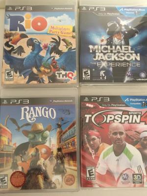 Combo Juegos PS3 NUEVOS- Rango - Rio - Top Spin 4 - Michel