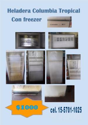 Heladera con freezer Columbia Tropical