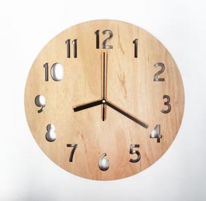 Reloj Nórdico Madera De Pared Living Cocina 28cm