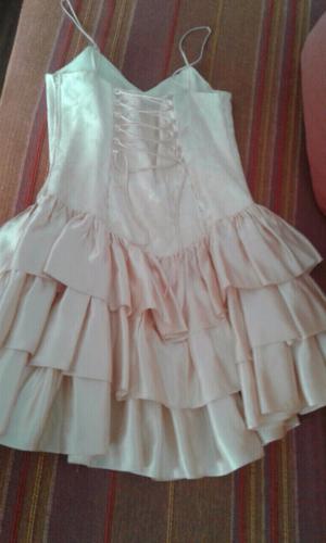 Vestido de 15 salmón rosado.