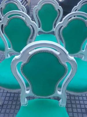 juego de 6 hermosas sillas / recicladas a nuevo