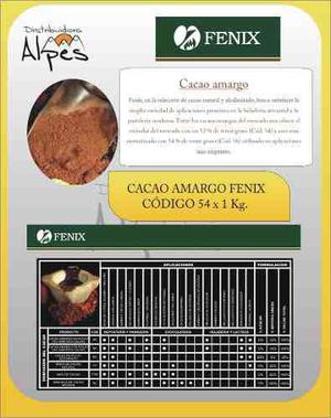 Cacao Amargo Cod. 54/56 X 1 Kg Fenix