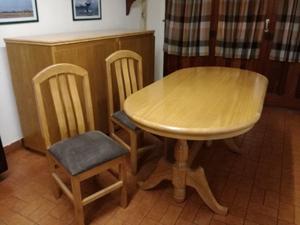 Mueble, mesa, sillas