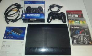 PS3 Superslim Con 2 Joystick Y 5 Juegos