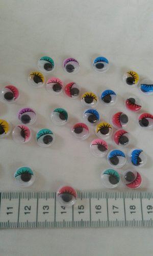 100 Ojos Moviles De Colores De 12mm