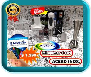 MINIPIMER 4 EN 1 ACERO INOX. DE INMERSIÓN 700 WATTS