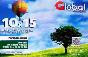 Papel Foto Global Glossy A6 10 X  Gramos X 500 Hojas