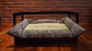 Cama/cucheta Para Perros Y Gato Madera C/almohadon Y Funda!