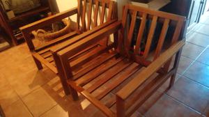 Juego de 2 sillones en madera petiribí