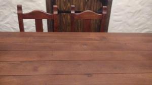 4 sillas de algarrobo y mesa