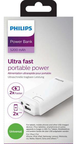 Cargador portatil universal Philips de 5200mAh