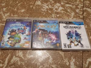 Juegos PS3: Sorcery, Epic Mickey, Disney Universe todos