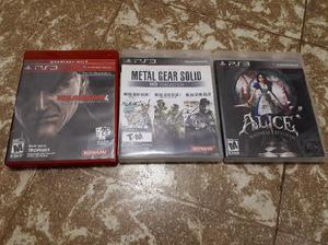Juegos originales PS3 MetalGear 1,2,3,4 y Alice Madness