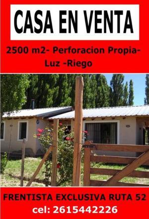 Uspallata - Casa en Exclusiva Ruta 52 - terreno:2500M2