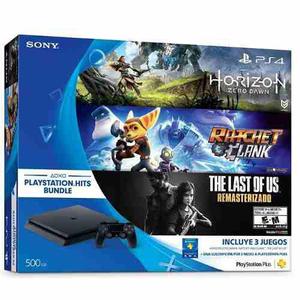 Consola Ps4 Slim 500 Gb + 3 Juegos + Psn Plus Nuevas Sony