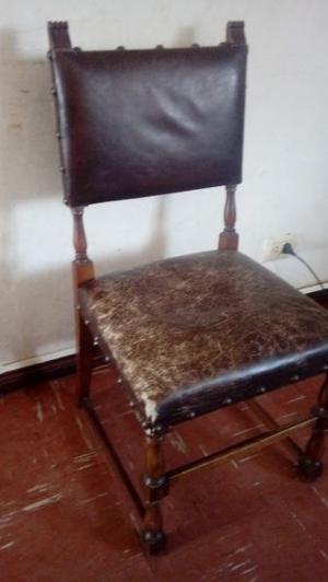 Sillas madera y cuerina
