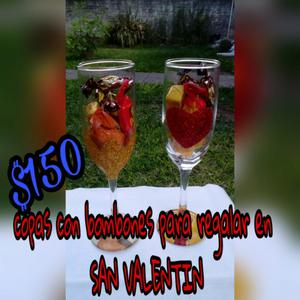 Copas con bombones para SAN VALENTIN