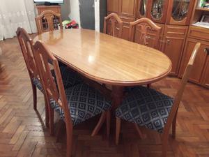 Juego De Comedor Roble Estilo Ingles Mesa + 6sillas