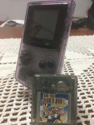 Game Boy Color Purple + Súper Mario Bros Deluxe !