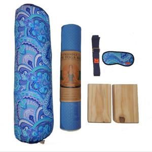 Kit Yoga - Colchoneta Mat + Bolster + Cinto + Bloques +