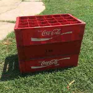 Lote 3 Cajones Antiguos Plásticos Coca Cola 24 Botellas 285