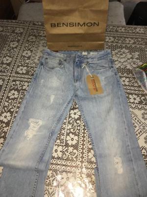 PANTALON JEANS,BENSIMON,28, IGUAL A NUEVO!!