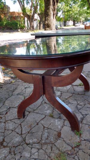 Antigua mesa ovalada extensible en madera de cedro