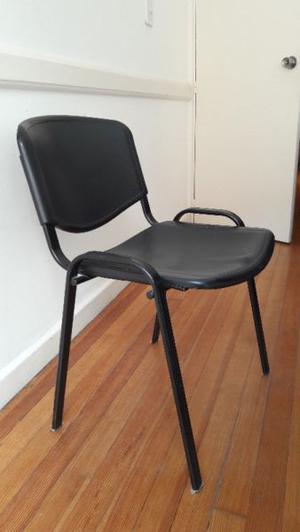 4 sillas de PVC negro para Oficina, consultorios u otros