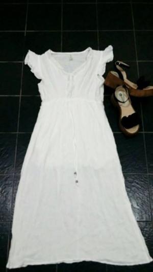 Vestido Mujer Largo Blanco Bambula