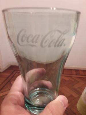 Vasos de vidrio Coca Cola logo blanco x12