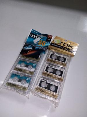 Microcassette TDK MC-60, 2 blisters por tres unidades C/U