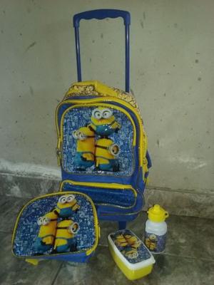 Mochila de minions 5 piezas