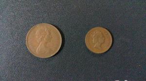 Vendo lote de monedas británicas de 1 y 2 peniques