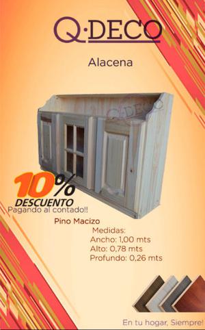 Alacena De Pino 1.00 Mts