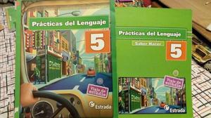 Libro de Lengua y ficha "Practicas del lenguaje 5"