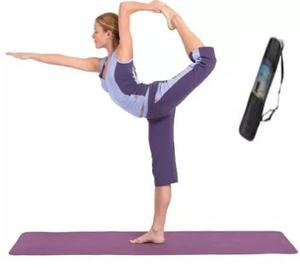 Colchoneta Mat Yoga Pilates Pvc 4 Mm Violetas/azul Bolso!!
