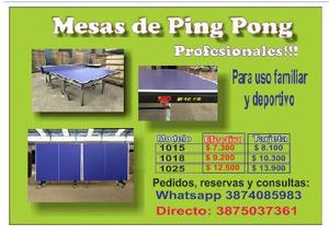 MESAS de PING PONG Profesionales y NUEVAS!!!