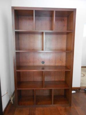 Biblioteca Modular 200x120x40 Enchapada En Cedro