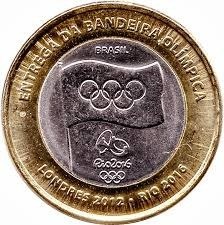 Moneda Bandera Olimpica - Rio  - Brasil  Real