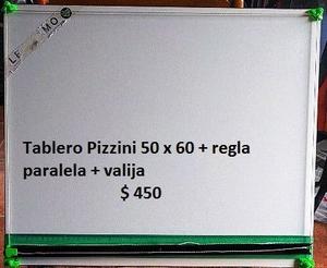 Tablero Pizzini 50 x60 + regla paralela + valija