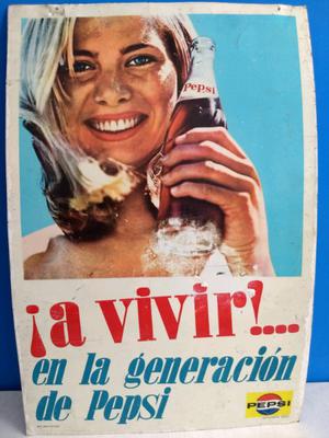 Antiguo cartel de Pepsi de chapa original ! (No Coca cola)