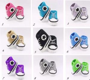 Botitas zapatillas escarpines tipo converse para bebe 0 a 6