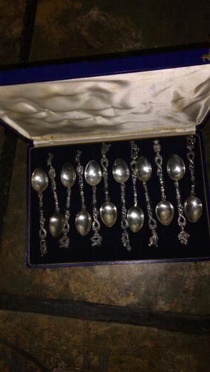 Set de cucharitas de plata sellada