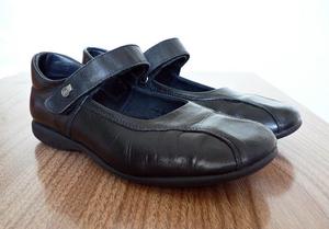 Zapatos Guillermina Colegial N°37 Niña Ferli Negros Cuero