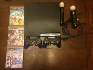 Play Station3/slim 120 Gb 2 Joystick Kit Move 3 Juegos