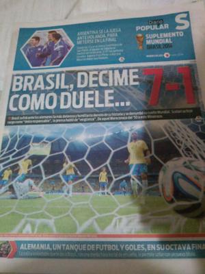 Diario popular derrota 7 1 brasil vs alemania mundial 