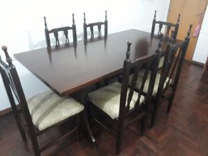 Juego de comedor: mesa + 6 sillas