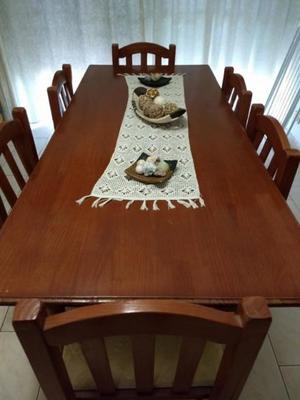 Mesa De Madera  Cm Con 6 Sillas.