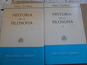 Historia de la Filosofía/ Hirschberger/ Tomos I y II