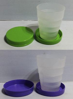 Vaso Plegable Telescópico Con Tapa Grande